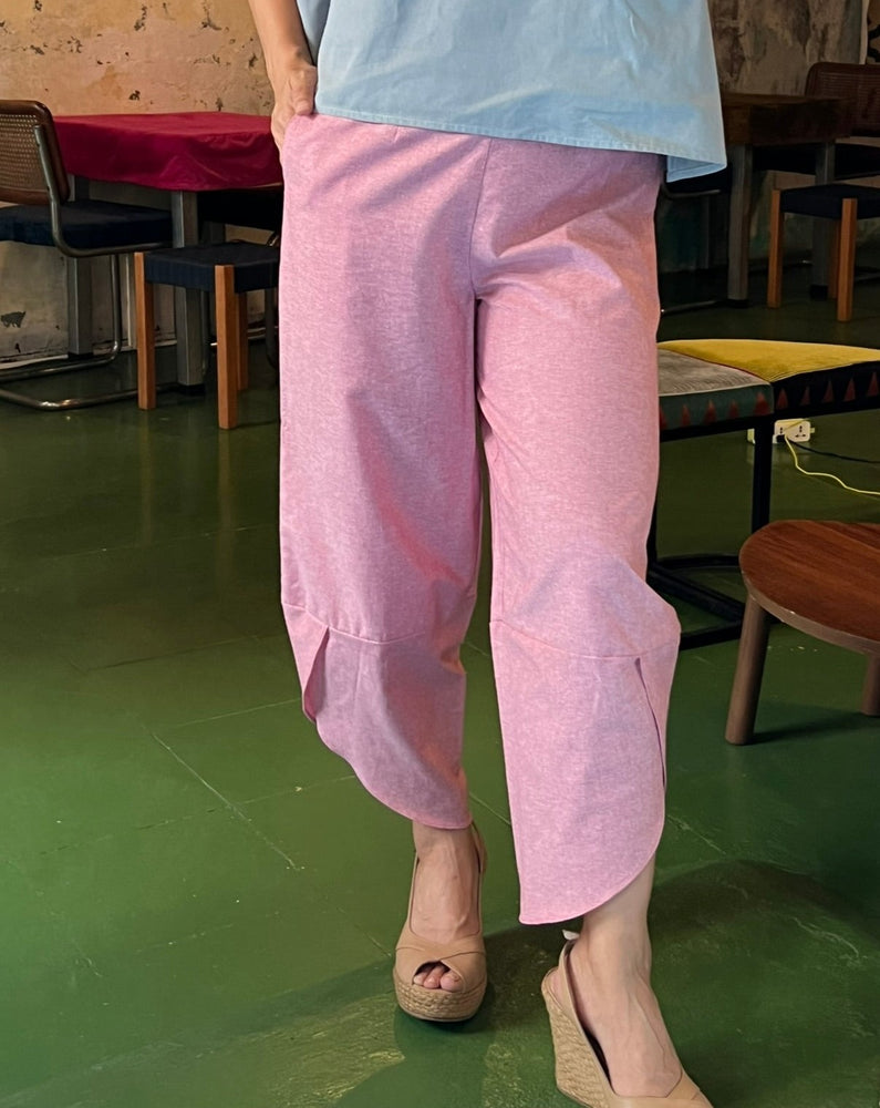 Lantern Pants in Pink Chambray