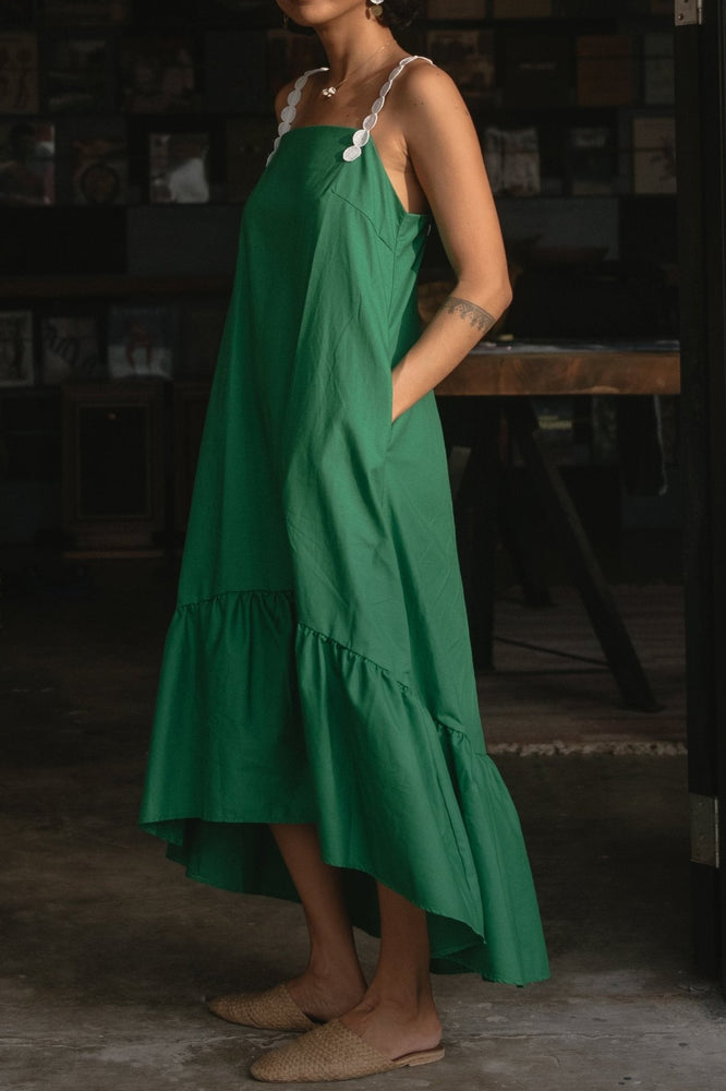 Passement Dress in Green