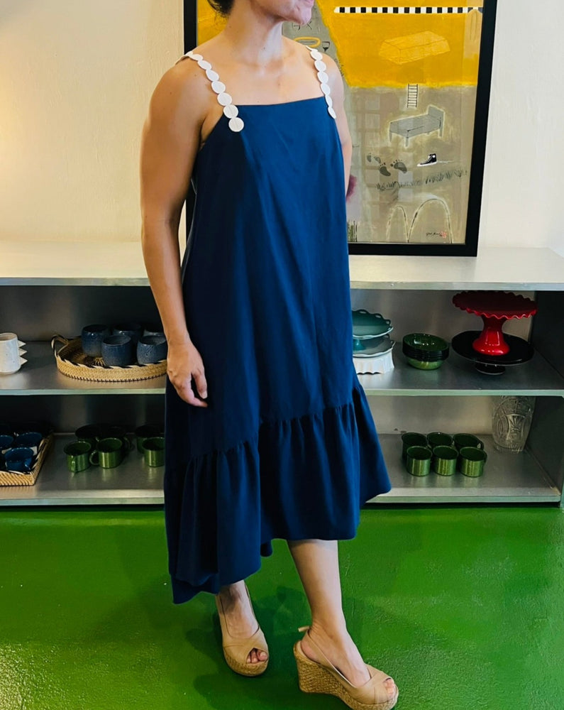 Passement Dress in Navy Blue